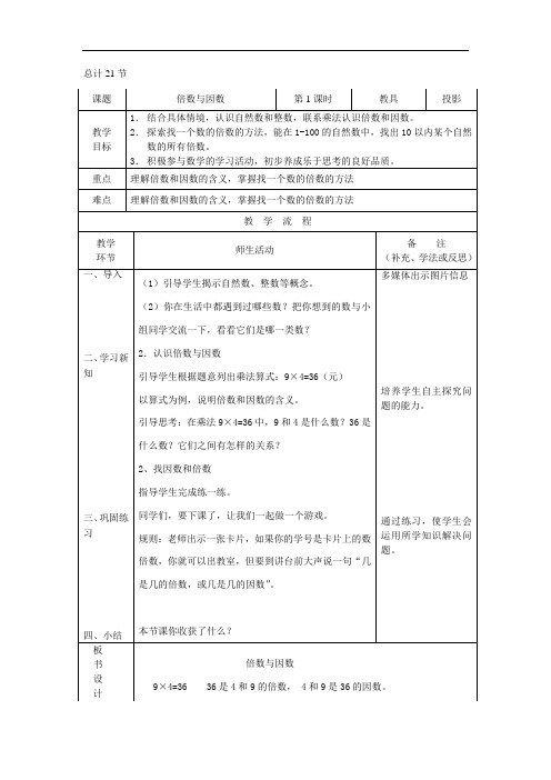 1.小学五年级第六周数学教案
