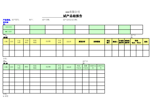 试产总结报告