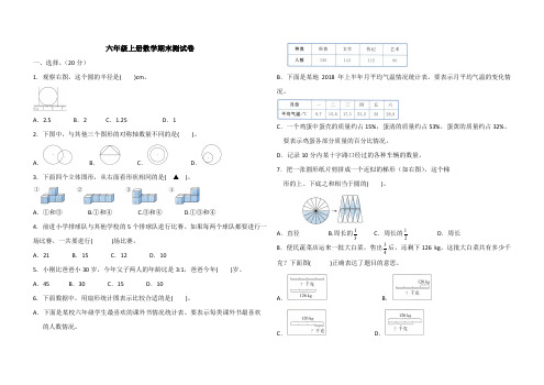 六年级上册数学试题-期末测试卷(含答案)北师大版(2014秋)