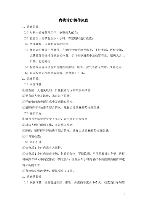 内镜诊疗操作流程