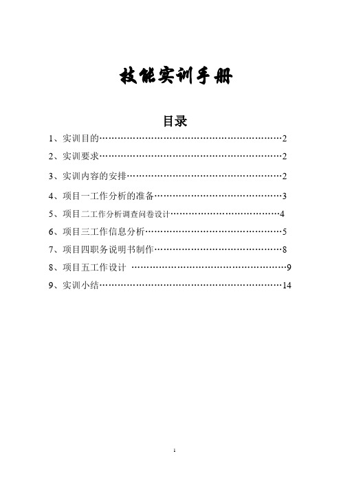 工作分析实训