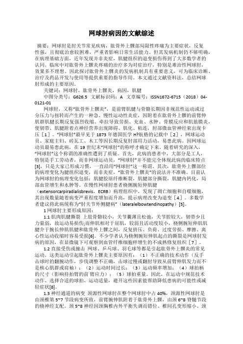 网球肘病因的文献综述