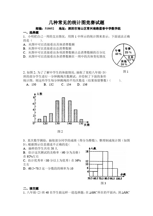 几种常见的统计图竞赛试题