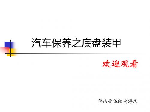佛山 底盘装甲有用吗