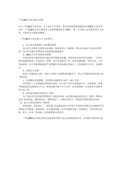 户外LED显示屏安装示意图