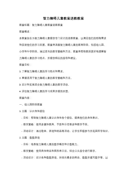 智力障碍儿童教案送教教案