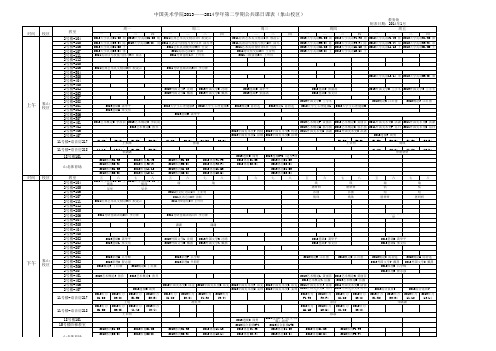 中国美术学院2013——2014学年第二学期公共课日课表(下发)