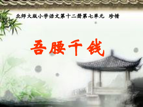 北师大版六年级语文下册《 珍惜  吾腰千钱》公开课课件_24