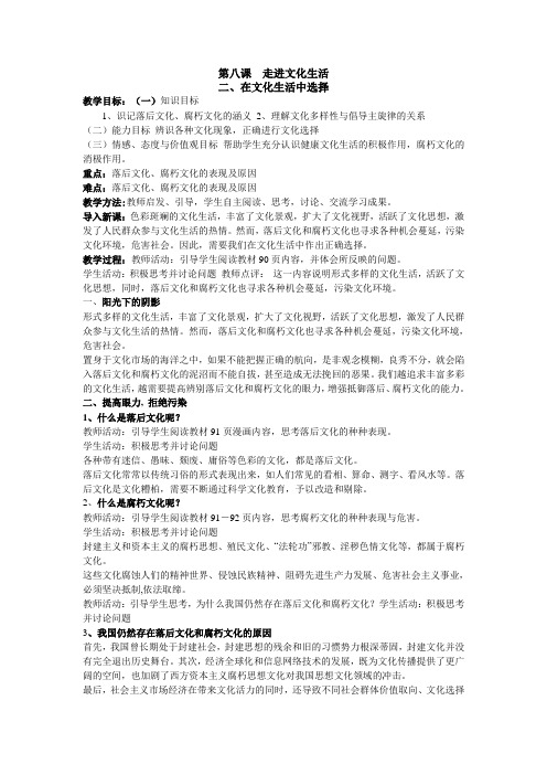 走进文化生活教案