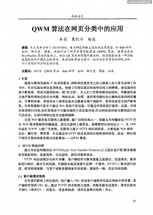QWM算法在网页分类中的应用