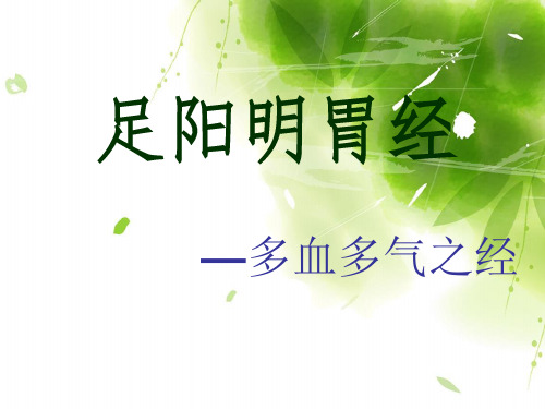 足阳明胃经