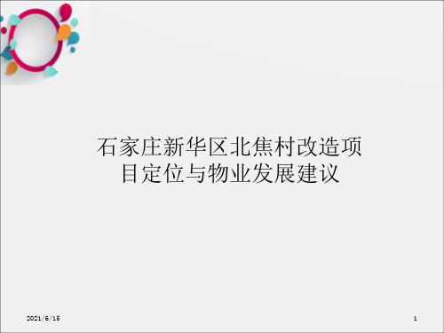 城中村改造项目定位及物业发展市场调研报告