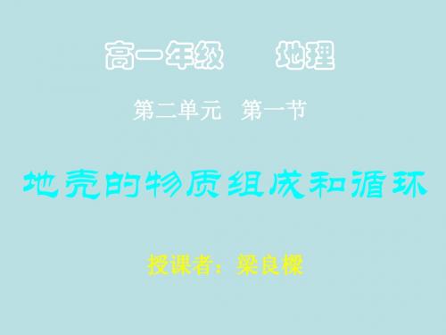 地壳的物质组成和循环学习教育课件PPT