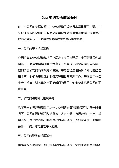 公司组织架构简单概述