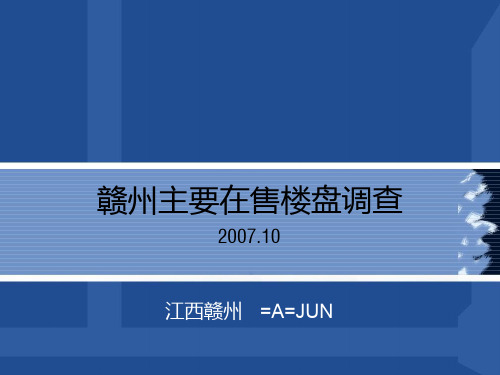 赣州市场调查(07.10.24-27)1111111111111