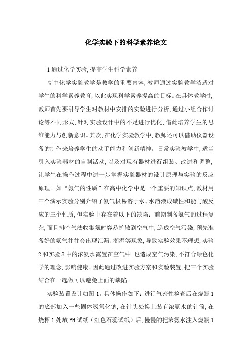 化学实验下的科学素养论文
