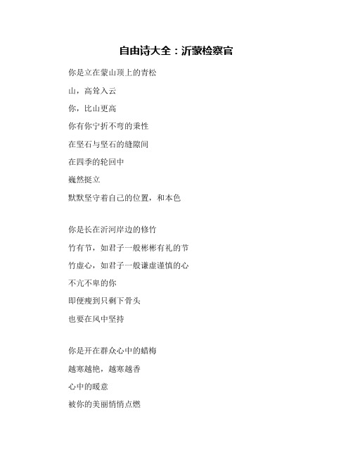 自由诗大全：沂蒙检察官