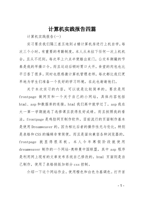 计算机实践报告四篇