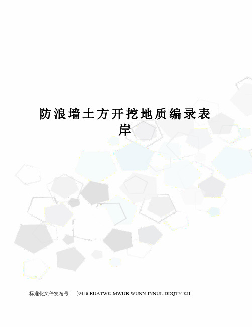 防浪墙土方开挖地质编录表岸