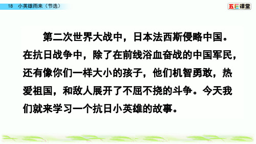 18 小英雄雨来(节选)(统编小学语文四年级下册)
