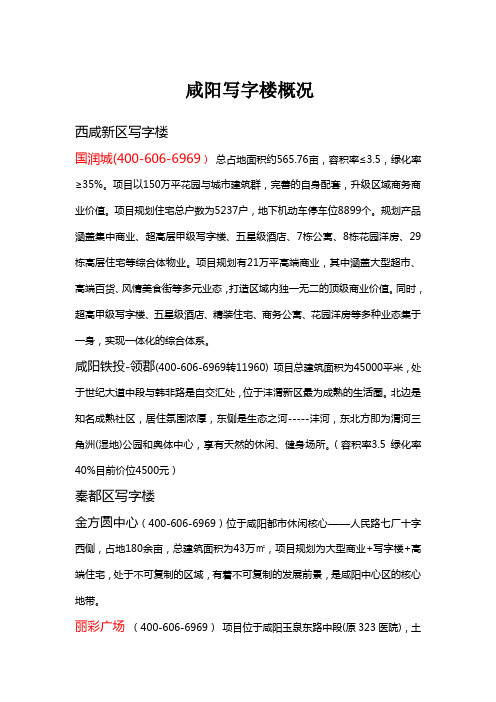 咸阳写字楼概况