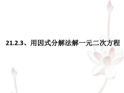 2123用因式分解法解一元二次方程课件  2021-2022人教版数学九年级上册