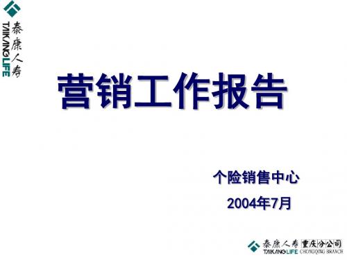 营销工作报告(PPT31张)