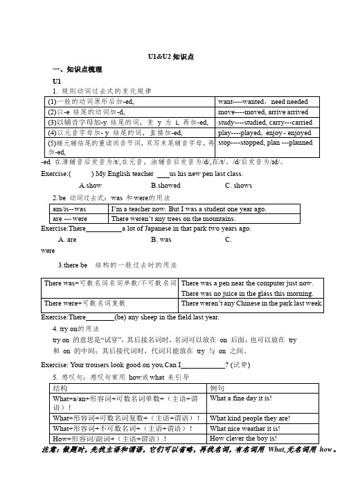 牛津译林版六年级英语上册期中复习资料