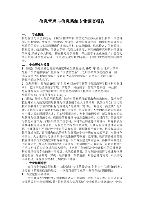 信息管理专业调查报告