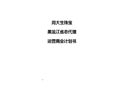 周大生品牌珠宝总代理某地区市场运营推广项目商业计划书