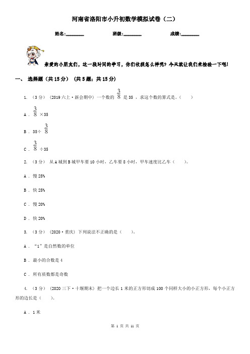 河南省洛阳市小升初数学模拟试卷(二)