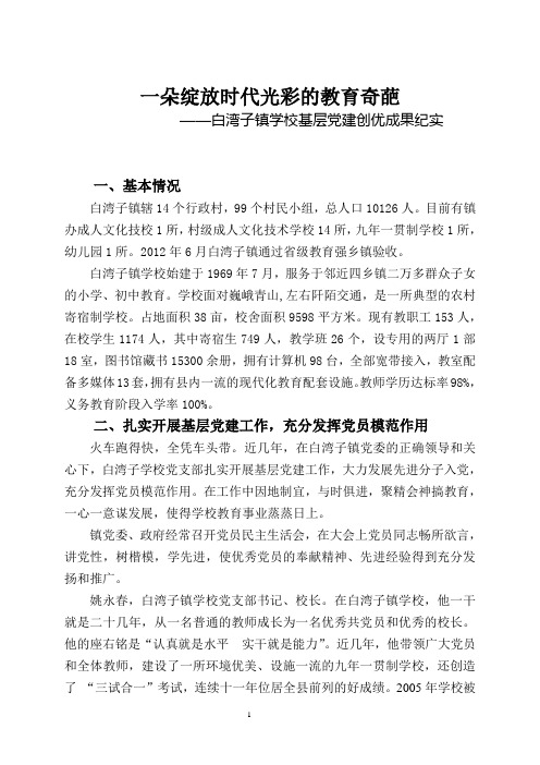 学校党建创优成果纪实1