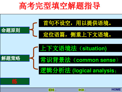 高考英语专题复习课件：完形填空解题技巧课课件 (共22张PPT)