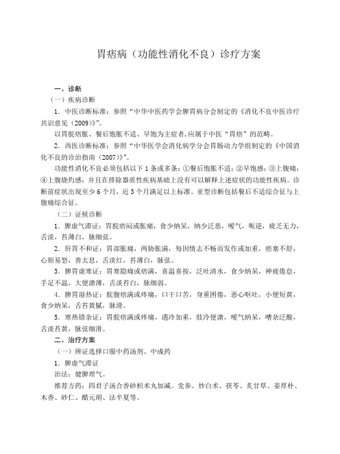脾胃科诊疗方案