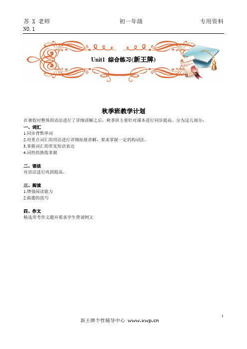 徐汇小升初补习班———实用教案