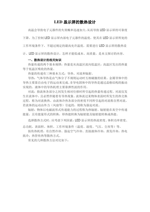 LED显示屏散热系统设计