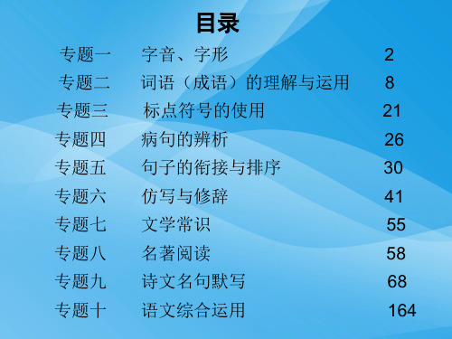 2016届中考语文一轮考点系统复习：第一部分 积累与运用语文课件PPT