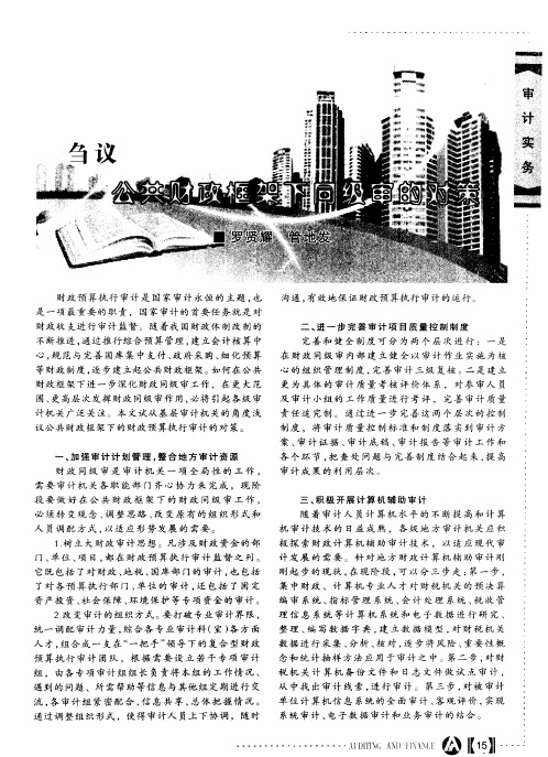 刍议公共财政框架下同级审的对策