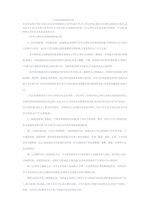 社会化影响因素分析