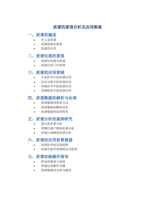 质谱的原理分析及应用教案