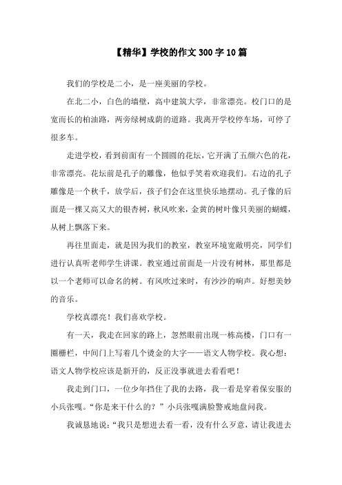 中小学学校的作文300字10篇