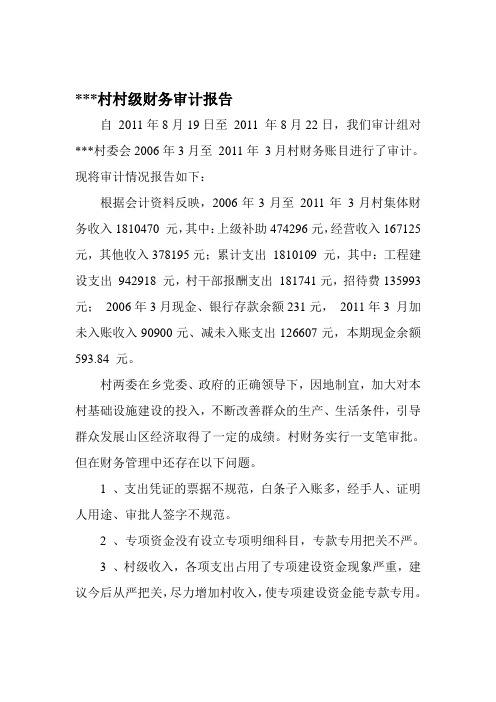 村村级财务审计报告