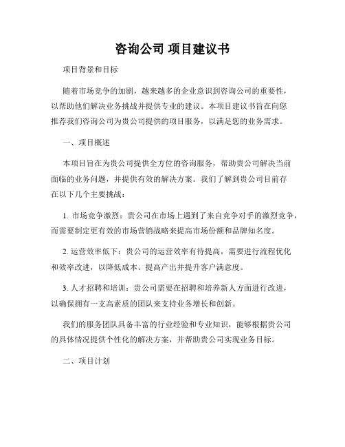 咨询公司 项目建议书