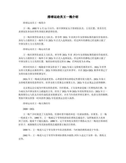 排球运动员王一梅介绍