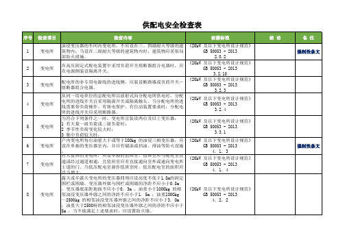 供配电安全检查表