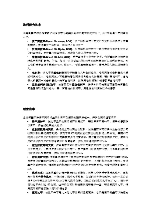 财务指标