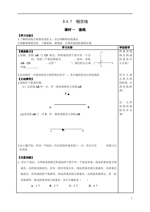 4.7第一课时 垂线