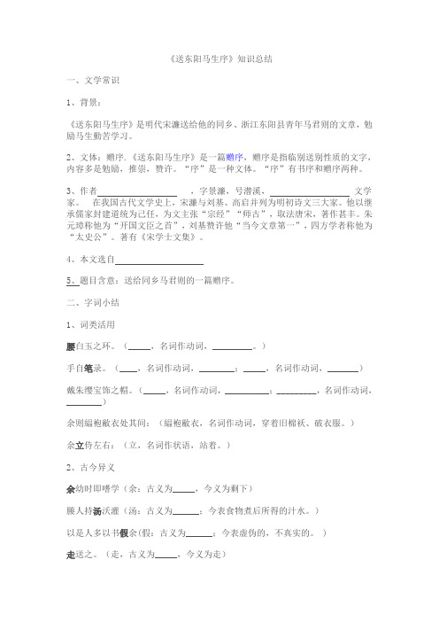 《送东阳马生序》知识总结