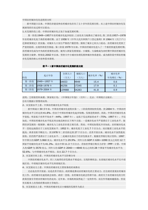 中国农村城市化化进程的分析