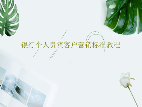 银行个人贵宾客户营销标准教程共67页文档